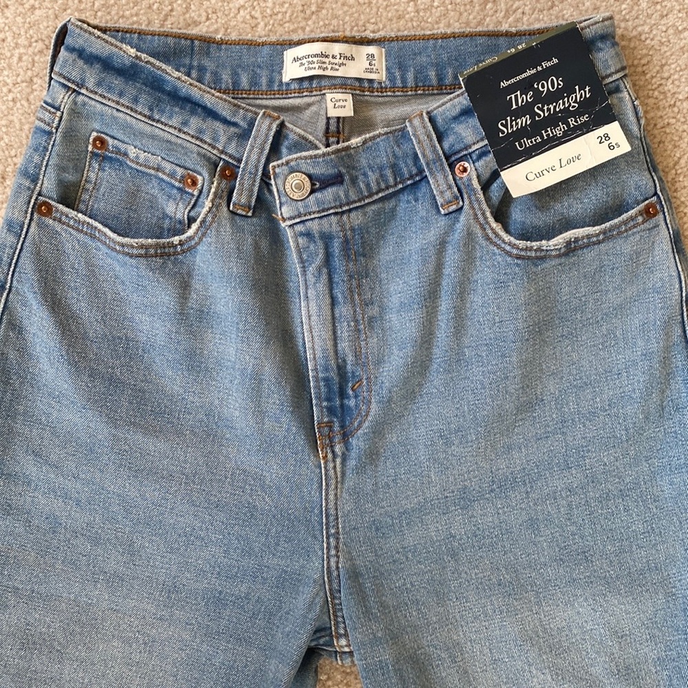 Abercrombie & Fitch curve love ultra high rise 90s slim straight jean